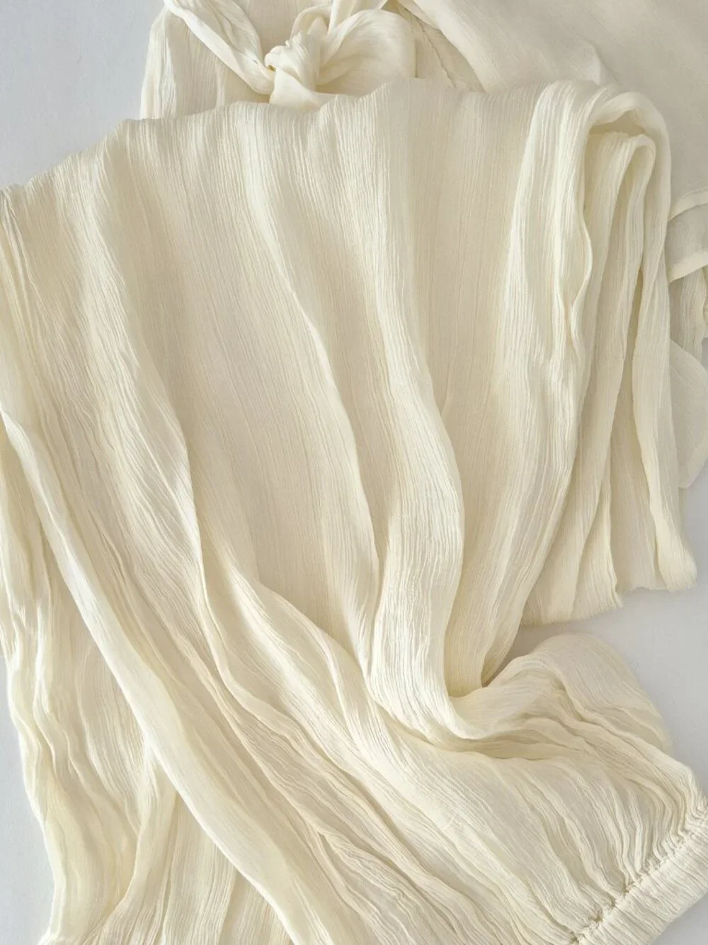 Free People Tongue Tied Sheer Balloon Pants Light Cream Color Size Large